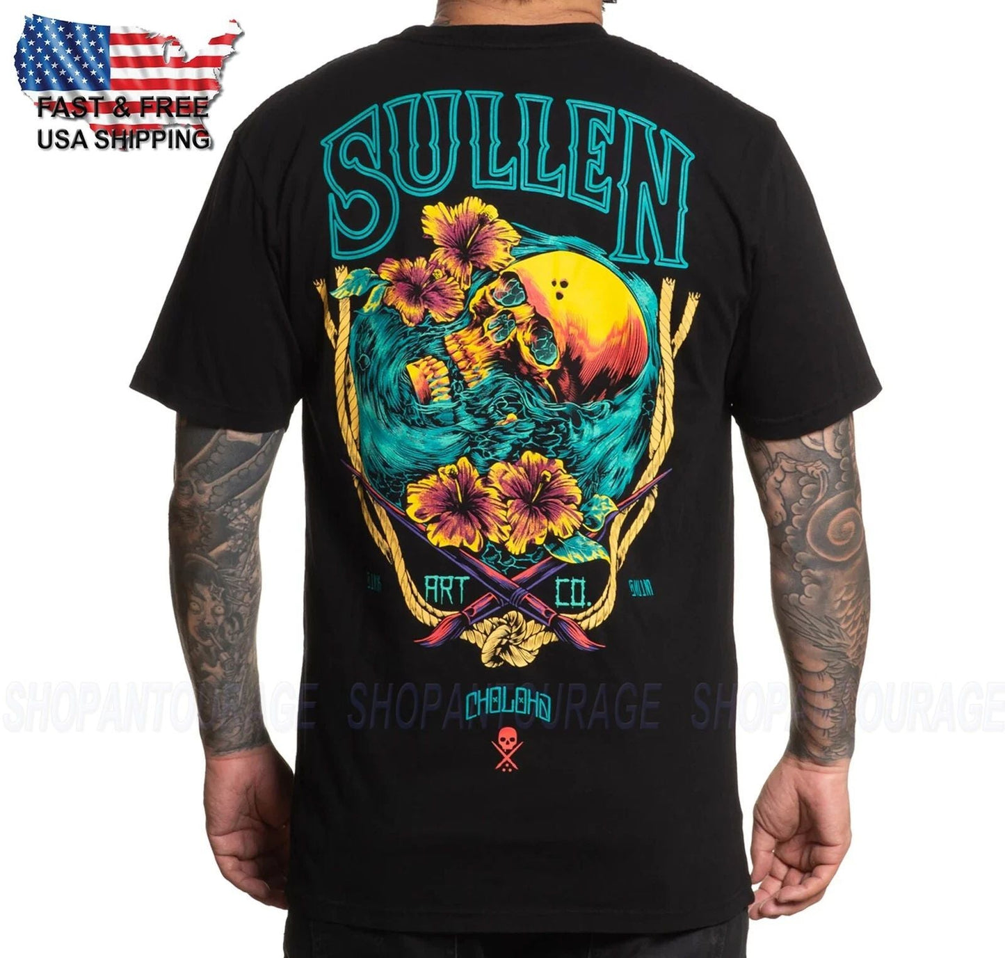 Sullen Art Collective Sinking Skull Premium SCM6607 Short Sleeve T-shirt For Men Unisex T-shirt, Sweatshirt, Hoodie, Long Sleeve Tee - T-Shirt, Sweatshirt, Hoodie