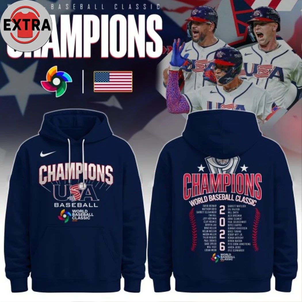 USA World Baseball Classic Champions 2026 Cup And Logo Two Sided Shirt Unisex T-shirt, Sweatshirt, Hoodie, Long Sleeve Tee - T-Shirt, Sweatshirt, Hoodie