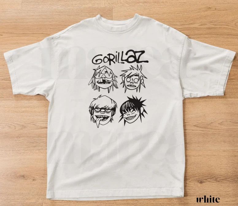 Gorillaz Band Merch, Vintage Rock Music Tee Unisex T-shirt, Sweatshirt, Hoodie, Long Sleeve Tee - T-Shirt, Sweatshirt, Hoodie