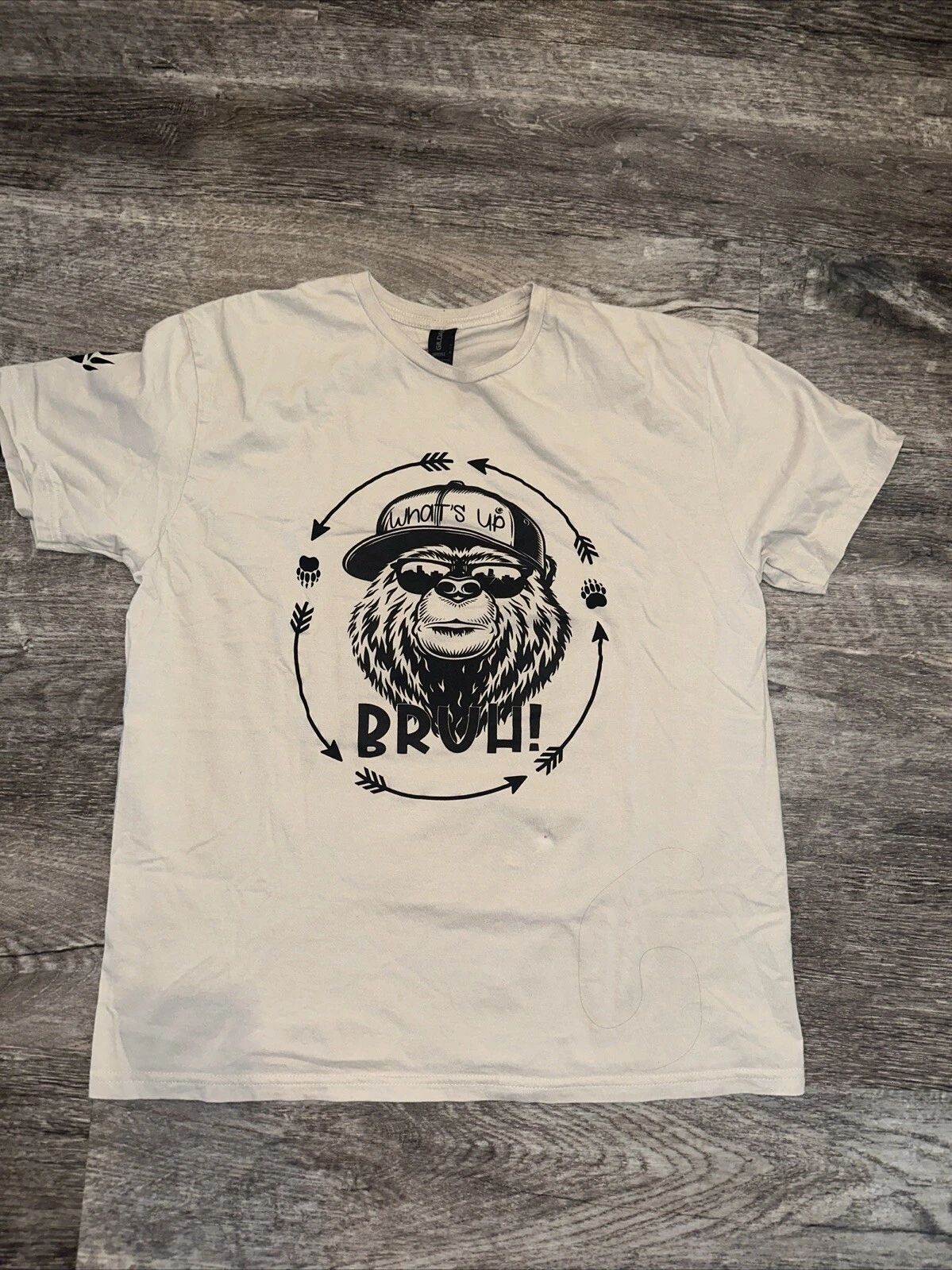 What's Up BRUH Tan Mens Shirt, Cool Hip Trendy Funny Size L Unisex T-shirt, Sweatshirt, Hoodie, Long Sleeve Tee - T-Shirt, Sweatshirt, Hoodie