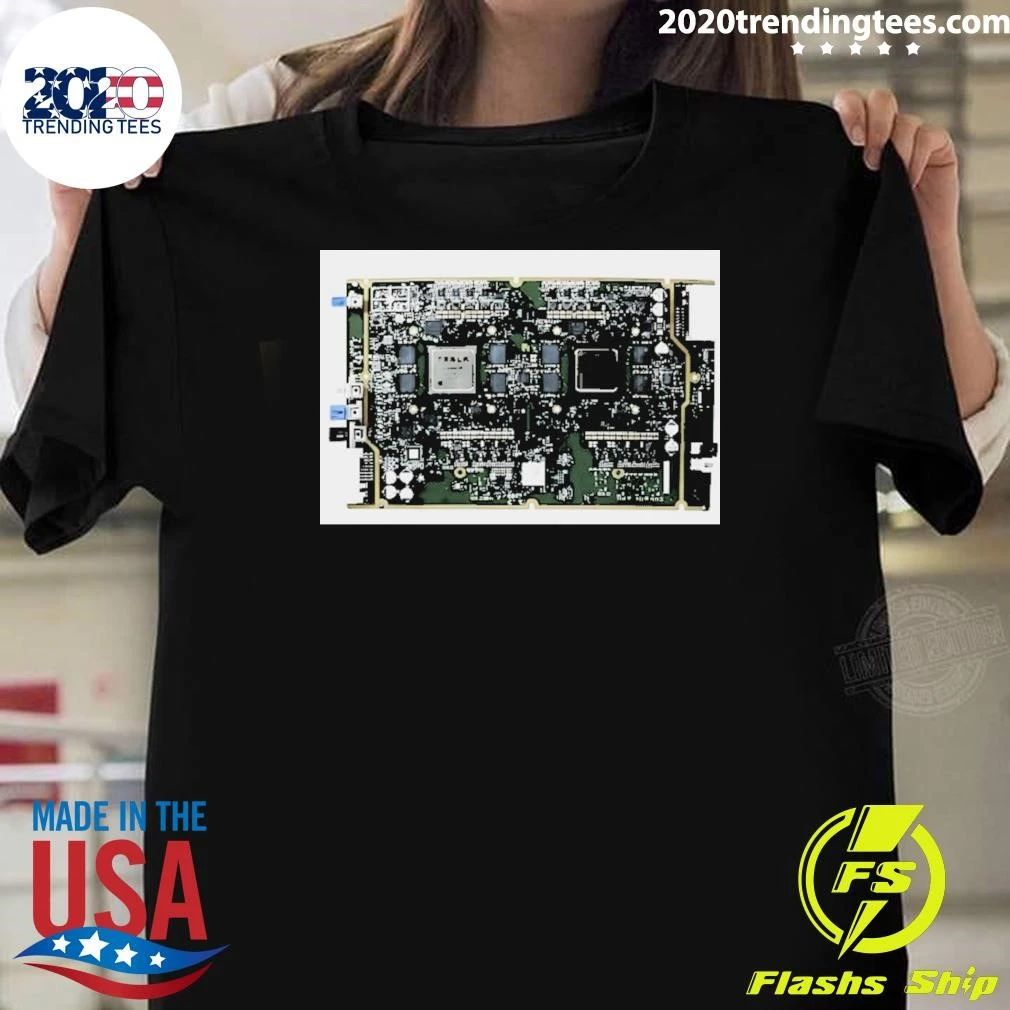 Tesla HW4 Brain Circuit Board Computer Shirt Unisex T-shirt, Sweatshirt, Hoodie, Long Sleeve Tee - T-Shirt, Sweatshirt, Hoodie