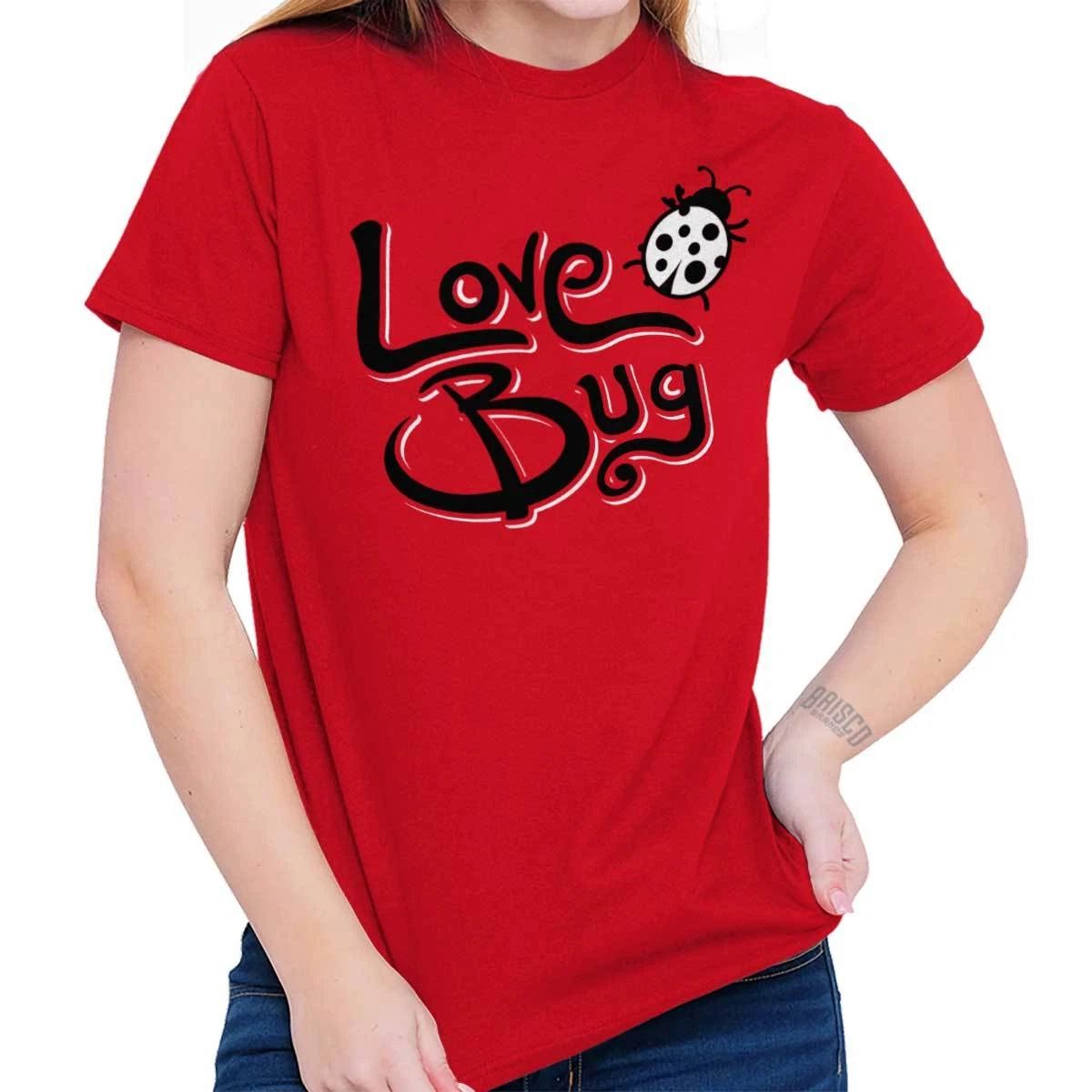 Cute Love Bug Sweet Romantic Valentine's Day Womens Graphic Crewneck T Shirt Tee Unisex T-shirt, Sweatshirt, Hoodie, Long Sleeve Tee - T-Shirt, Sweatshirt, Hoodie