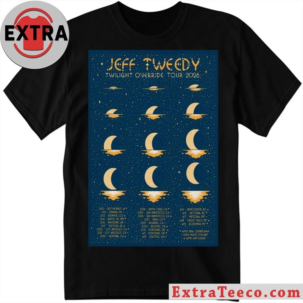 Jeff Tweedy Twilight Override March-April 2026 Tour Poster T-Shirt Unisex T-shirt, Sweatshirt, Hoodie, Long Sleeve Tee - T-Shirt, Sweatshirt, Hoodie