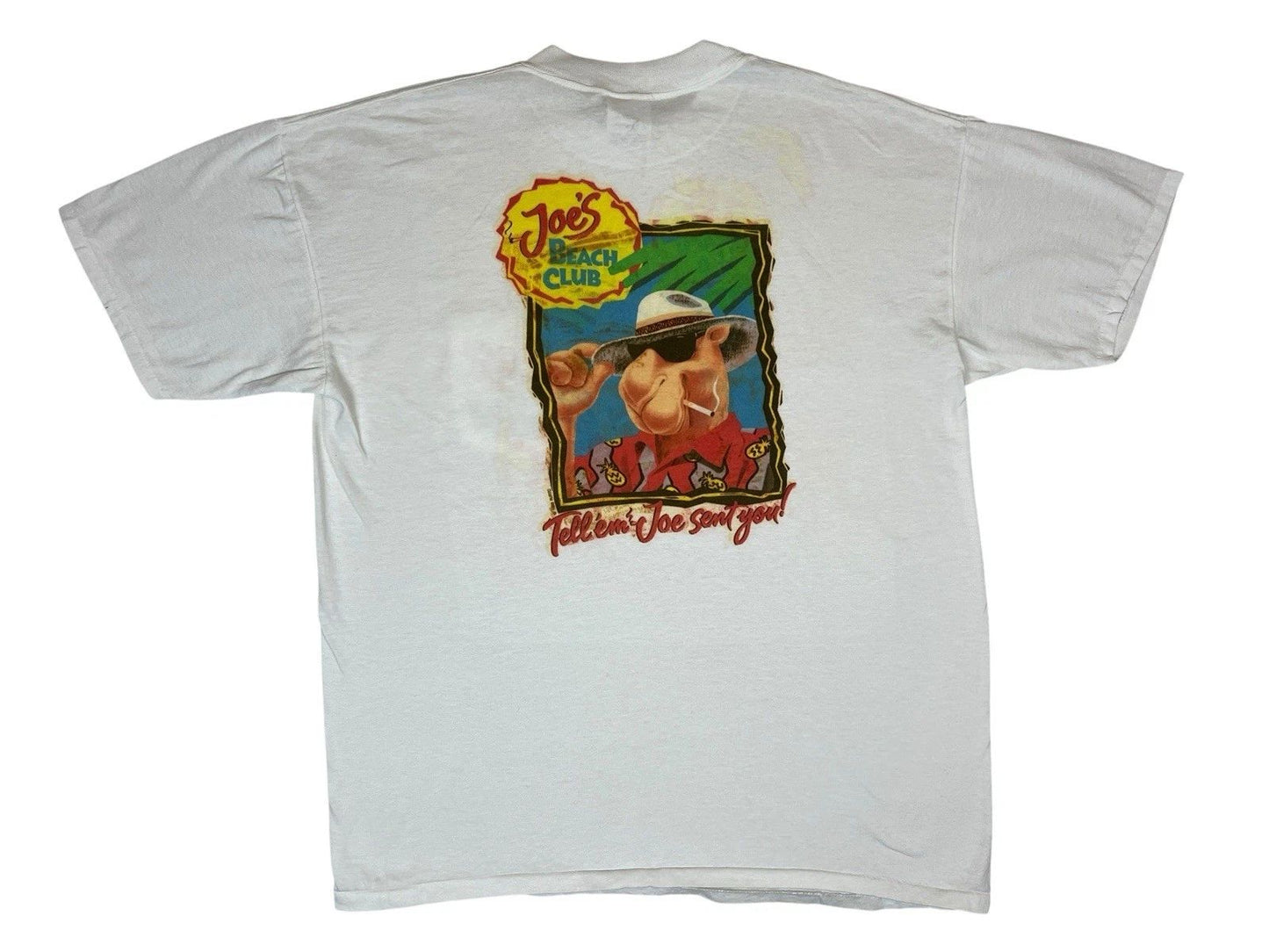 Vintage Joe Camel Beach Club Pocket T-Shirt 90s Cigarettes Promo Graphic XL Unisex T-shirt, Sweatshirt, Hoodie, Long Sleeve Tee - T-Shirt, Sweatshirt, Hoodie