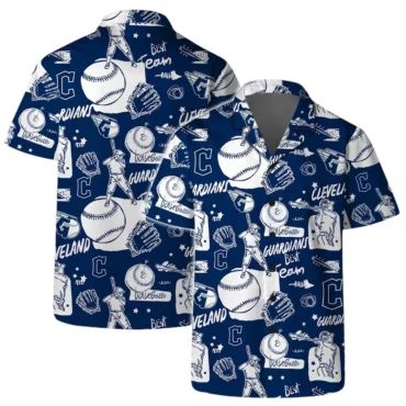 Cleveland Guardians Tropical Monochrome Hawaiian Shirt Unisex T-shirt, Sweatshirt, Hoodie, Long Sleeve Tee - T-Shirt, Sweatshirt, Hoodie