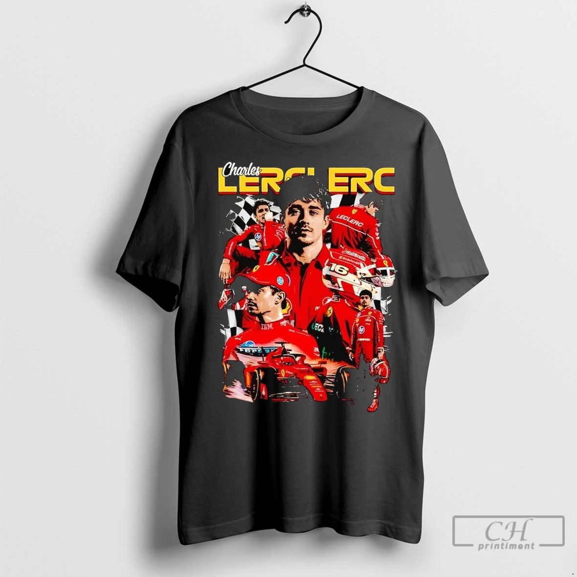 Premium Charles Leclerc Picture Collage 2 Sided Unisex T-shirt, Sweatshirt, Hoodie, Long Sleeve Tee - T-Shirt, Sweatshirt, Hoodie