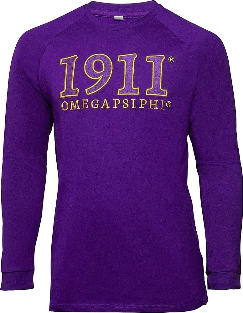 Omega Psi Phi 1911 Cotton Long-Sleeve Mens Shirt Unisex T-shirt, Sweatshirt, Hoodie, Long Sleeve Tee - T-Shirt, Sweatshirt, Hoodie