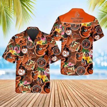Baltimore Orioles Tropical Celebration Hawaiian Shirt Unisex T-shirt, Sweatshirt, Hoodie, Long Sleeve Tee - T-Shirt, Sweatshirt, Hoodie