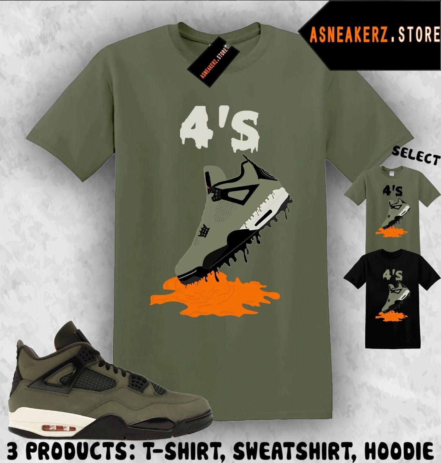 Shirt Matching Undefeated x AJ 4 OG 2025 Match Sneaker Shoe Dripping 4s T-Shirt Unisex T-shirt, Sweatshirt, Hoodie, Long Sleeve Tee - T-Shirt, Sweatshirt, Hoodie
