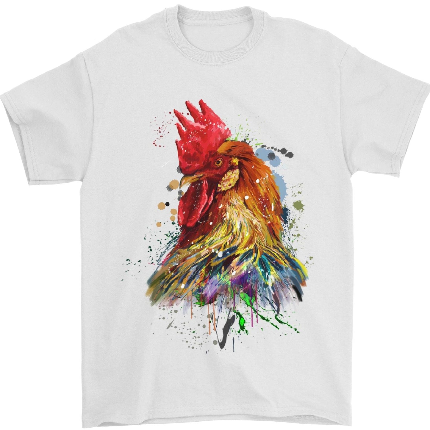 A Chicken Watercolour Mens T-Shirt 100% Cotton Unisex T-shirt, Sweatshirt, Hoodie, Long Sleeve Tee - T-Shirt, Sweatshirt, Hoodie