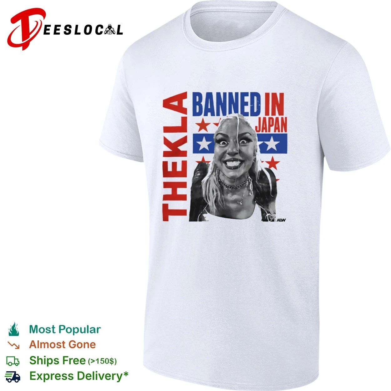 Thekla Banned in Japan AEW Stardom Pro Wrestling T-shirt Unisex T-shirt, Sweatshirt, Hoodie, Long Sleeve Tee - T-Shirt, Sweatshirt, Hoodie