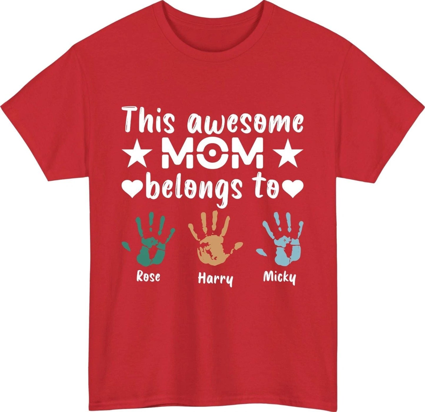 Personalised Mothers Day Mom Belongs To Custom Names T-Shirt Mum Love Tee Top Unisex T-shirt, Sweatshirt, Hoodie, Long Sleeve Tee - T-Shirt, Sweatshirt, Hoodie