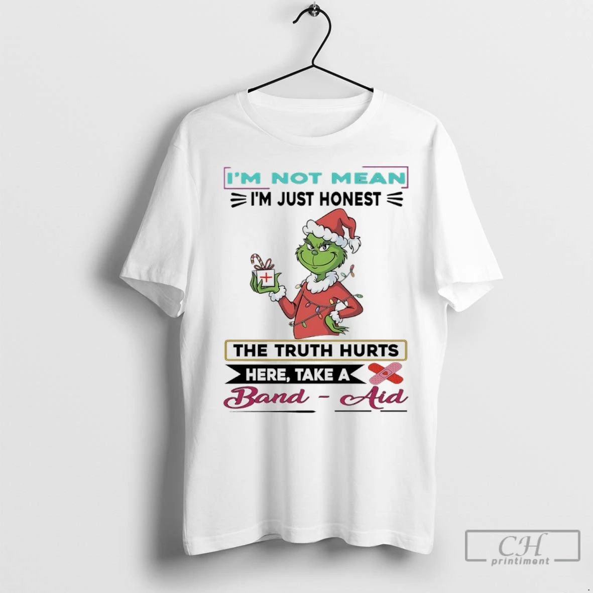 Premium Grinch Christmas Light Im Not Mean Im Just Honest The Truth Hurts Here Take Unisex T-shirt, Sweatshirt, Hoodie, Long Sleeve Tee - T-Shirt, Sweatshirt, Hoodie