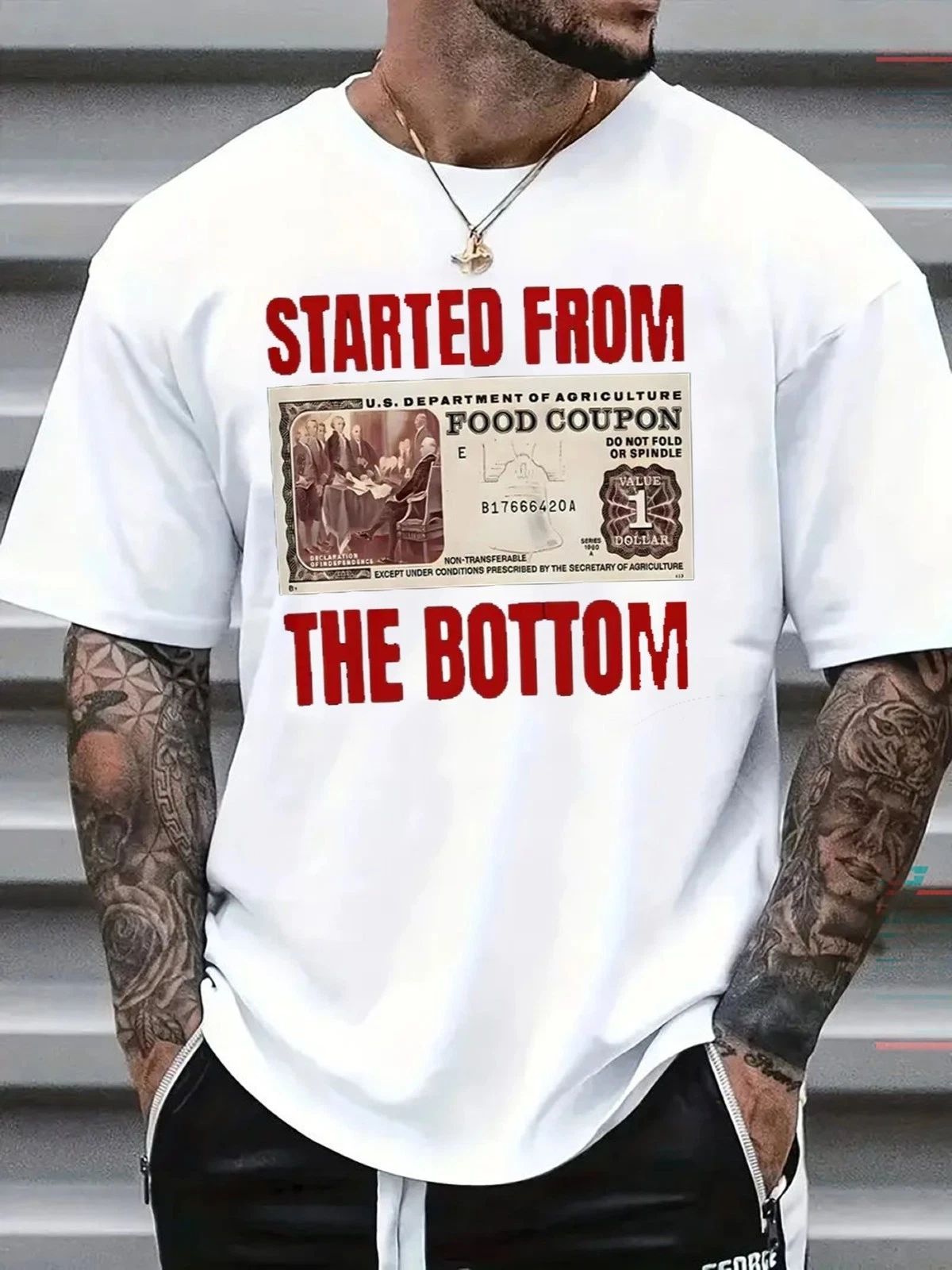 Men's Started From The Bottom Funny Graphic T-Shirt Streetwear Tee Unisex T-shirt, Sweatshirt, Hoodie, Long Sleeve Tee - T-Shirt, Sweatshirt, Hoodie