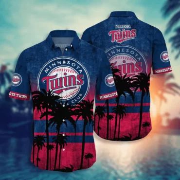 Minnesota Twins Tropical Sunset Hawaiian Shirt Unisex T-shirt, Sweatshirt, Hoodie, Long Sleeve Tee - T-Shirt, Sweatshirt, Hoodie