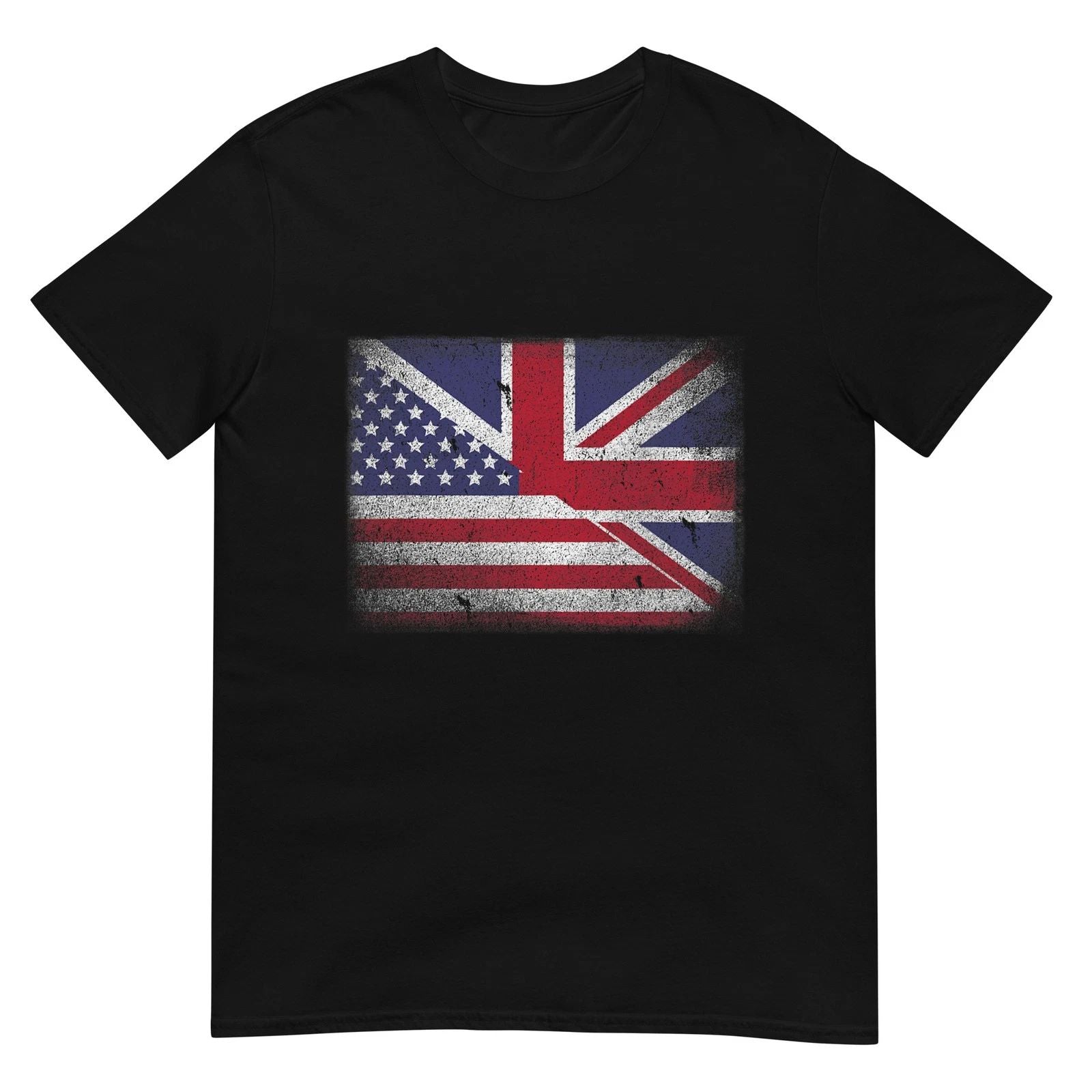Vintage Half American Half British Flag Great Britain USA T-Shirt Unisex T-shirt, Sweatshirt, Hoodie, Long Sleeve Tee - T-Shirt, Sweatshirt, Hoodie