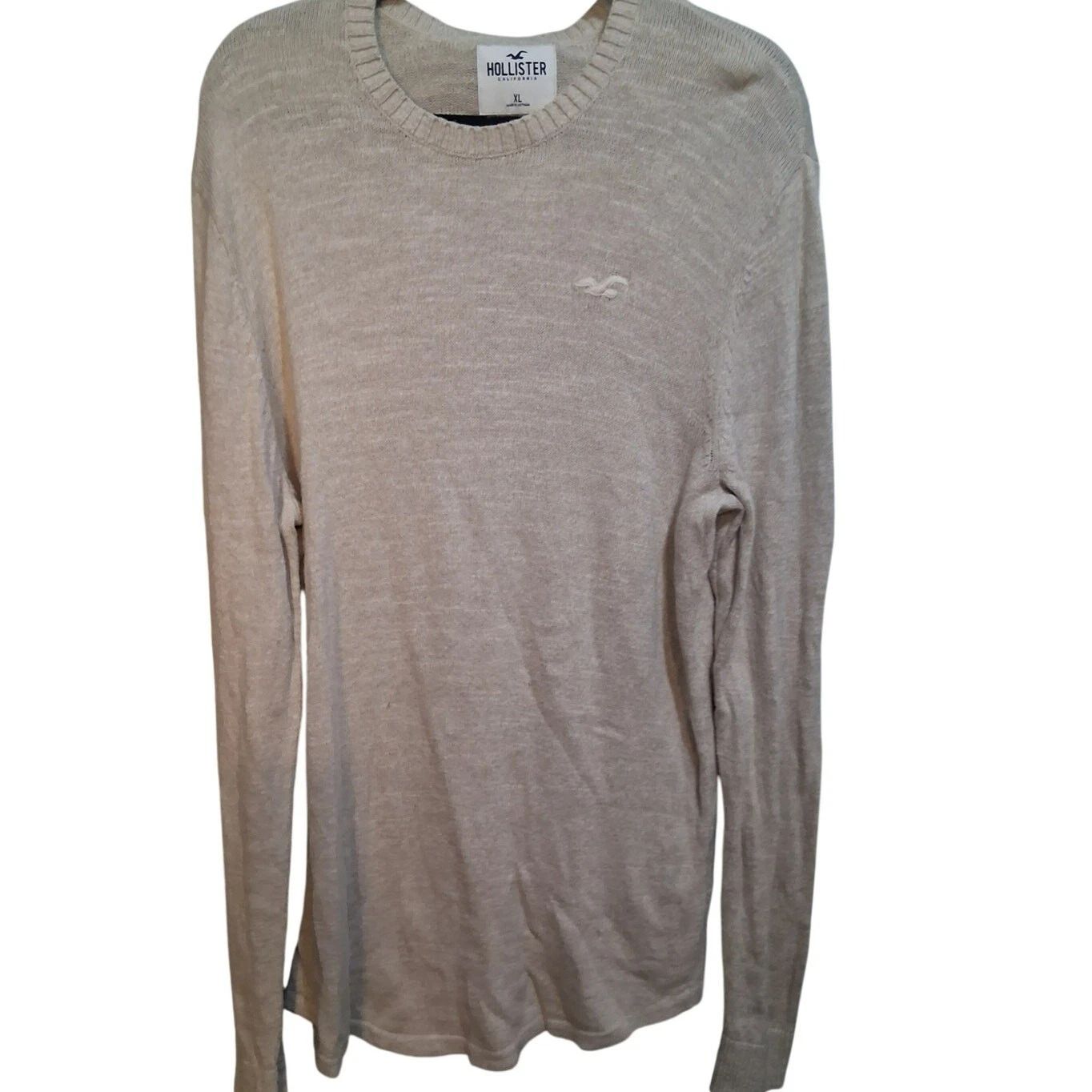 Hollister Shirt Unisex XL Beige Knit top Casual Minimalist Basic Classic Unisex T-shirt, Sweatshirt, Hoodie, Long Sleeve Tee - T-Shirt, Sweatshirt, Hoodie