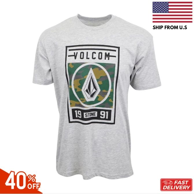 VOLCOM MENS PREMIUM CAMO LOGO T SHIRT GRAY HEATHER NEW REPRINT SALE 40% OFF HOT! Unisex T-shirt, Sweatshirt, Hoodie, Long Sleeve Tee - T-Shirt, Sweatshirt, Hoodie