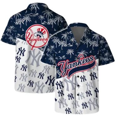 New York Yankees Coastal Logo Hawaiian Shirt Unisex T-shirt, Sweatshirt, Hoodie, Long Sleeve Tee - T-Shirt, Sweatshirt, Hoodie