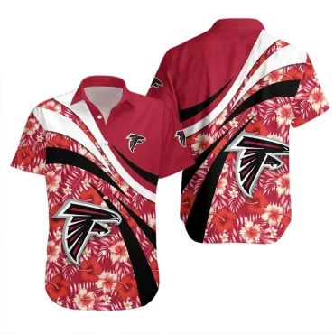 Atlanta Falcons Floral Wave Hawaiian Shirt Unisex T-shirt, Sweatshirt, Hoodie, Long Sleeve Tee - T-Shirt, Sweatshirt, Hoodie