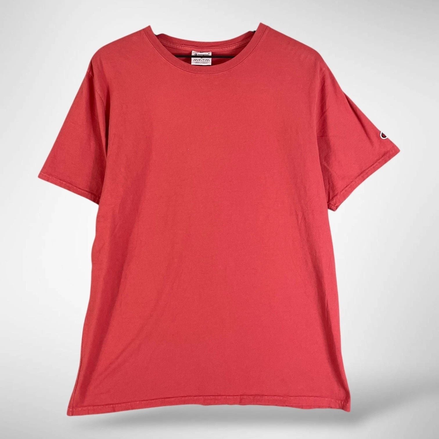 Champion Red Cotton Crewneck Short Sleeve T Shirt Men's Medium C Logo Unisex T-shirt, Sweatshirt, Hoodie, Long Sleeve Tee - T-Shirt, Sweatshirt, Hoodie