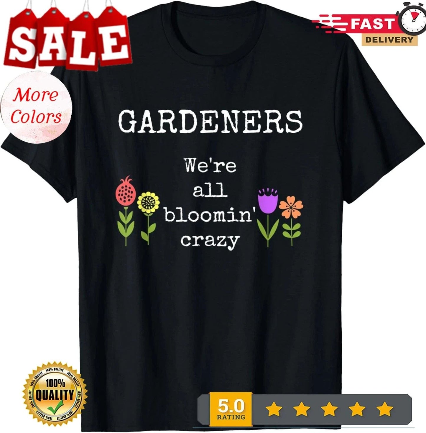 Funny Gardening Expert Gardener Blooming Crazy Flowers Humor T-Shirt Unisex T-shirt, Sweatshirt, Hoodie, Long Sleeve Tee - T-Shirt, Sweatshirt, Hoodie