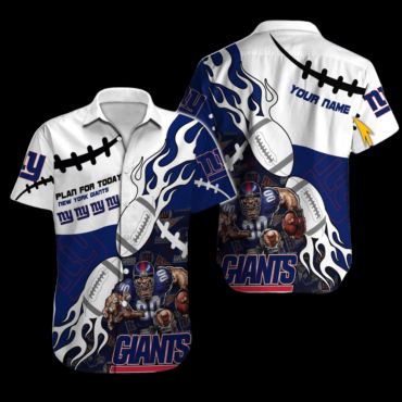 Personalized New York Giants Flaming Football Hawaiian Shirt Unisex T-shirt, Sweatshirt, Hoodie, Long Sleeve Tee - T-Shirt, Sweatshirt, Hoodie