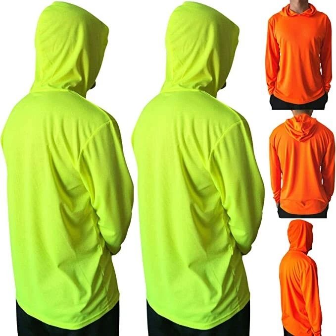2 PCS in Pack Safety Hoodie Long Sleeve High Visibility Construction Work Shirts Unisex T-shirt, Sweatshirt, Hoodie, Long Sleeve Tee - T-Shirt, Sweatshirt, Hoodie