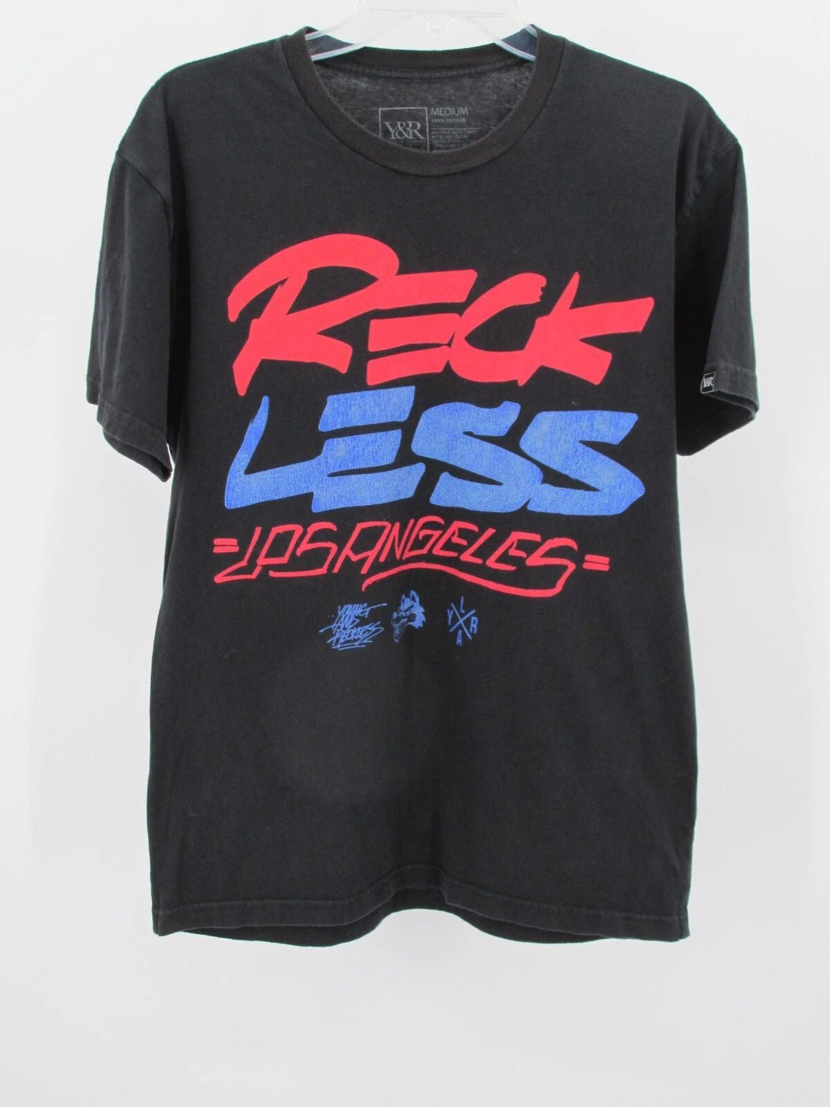 YOUNG & RECKLESS Los Angeles Tee Shirt Men Medium Black Short Sleeve Streetwear Unisex T-shirt, Sweatshirt, Hoodie, Long Sleeve Tee - T-Shirt, Sweatshirt, Hoodie