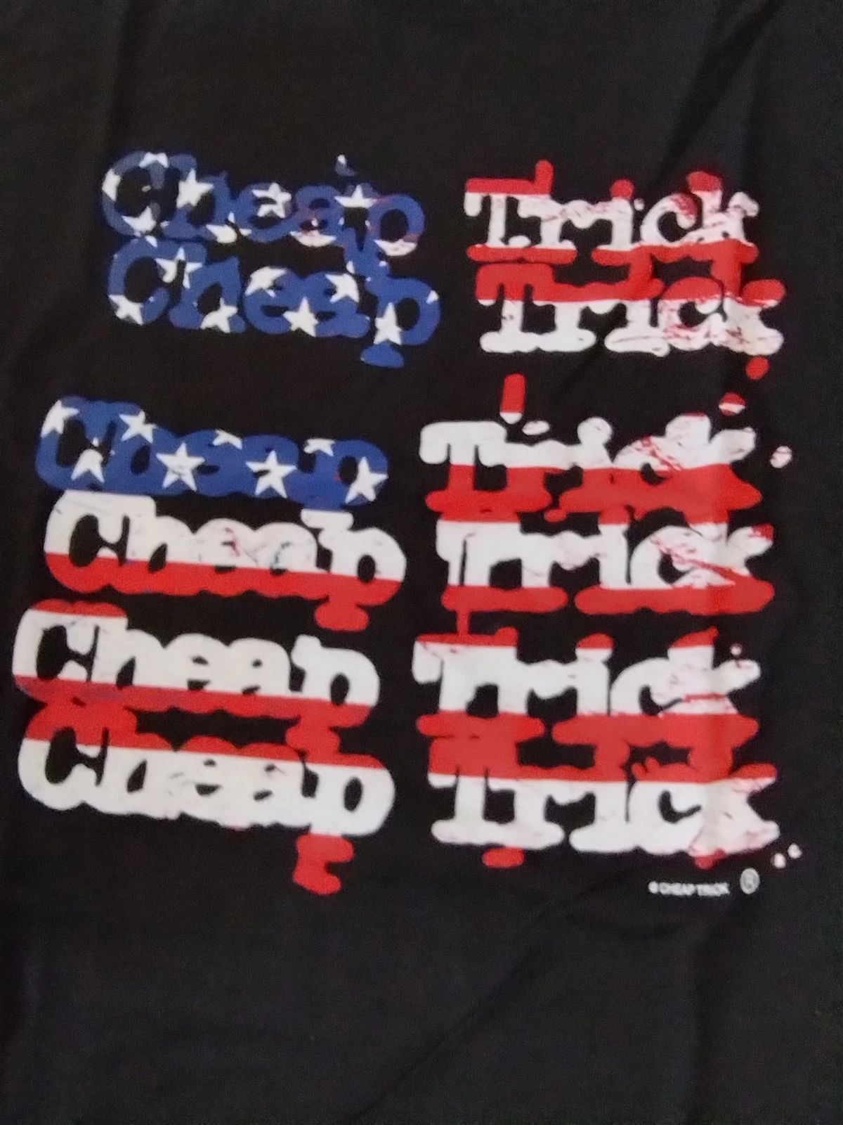 CHEAP TRICK- Red, White, and Blue Flag Logo T-shirt ~Never Worn~ L Unisex T-shirt, Sweatshirt, Hoodie, Long Sleeve Tee - T-Shirt, Sweatshirt, Hoodie
