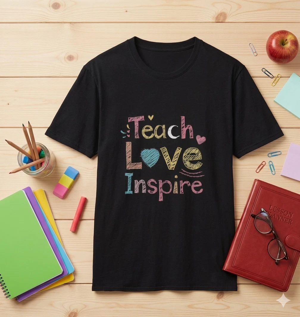 Teach Love Inspire Teacher T-Shirt  | Inspirational Teacher Gift Unisex T-shirt, Sweatshirt, Hoodie, Long Sleeve Tee - T-Shirt, Sweatshirt, Hoodie