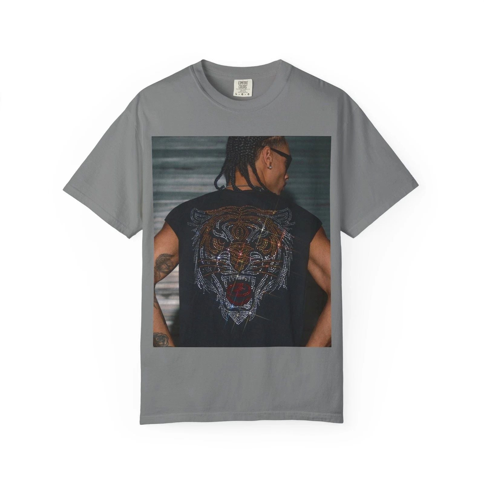 Roaring Tiger Back Graphic T-Shirt | Vintage Tattoo Style Unisex T-shirt, Sweatshirt, Hoodie, Long Sleeve Tee - T-Shirt, Sweatshirt, Hoodie