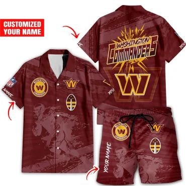Washington Commanders Personalized Blaze Hawaiian Shirt Unisex T-shirt, Sweatshirt, Hoodie, Long Sleeve Tee - T-Shirt, Sweatshirt, Hoodie