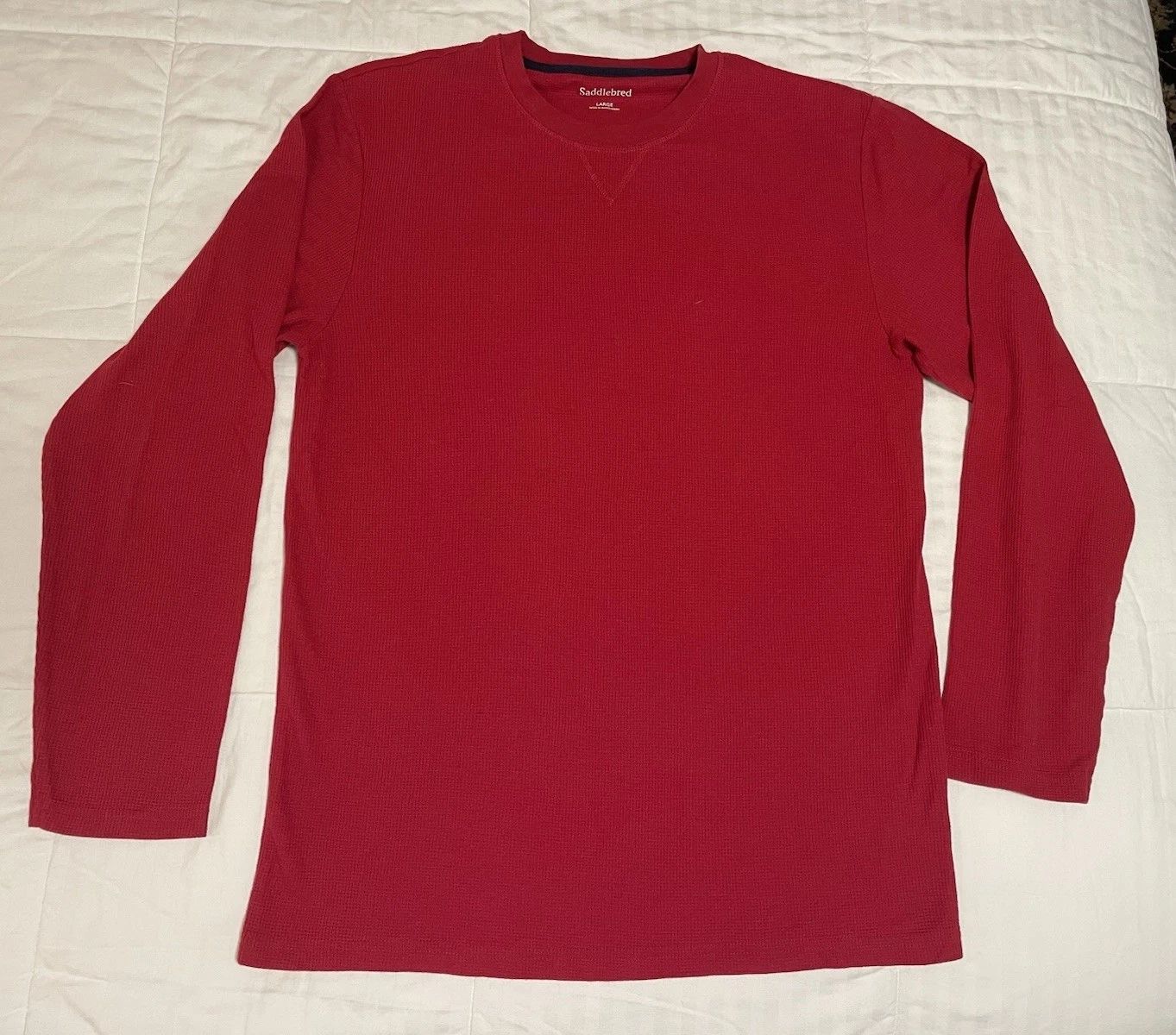 NWOT Saddlebred Men's Long-Sleeve Thermal Shirt Red Cotton Blend Size L Unisex T-shirt, Sweatshirt, Hoodie, Long Sleeve Tee - T-Shirt, Sweatshirt, Hoodie
