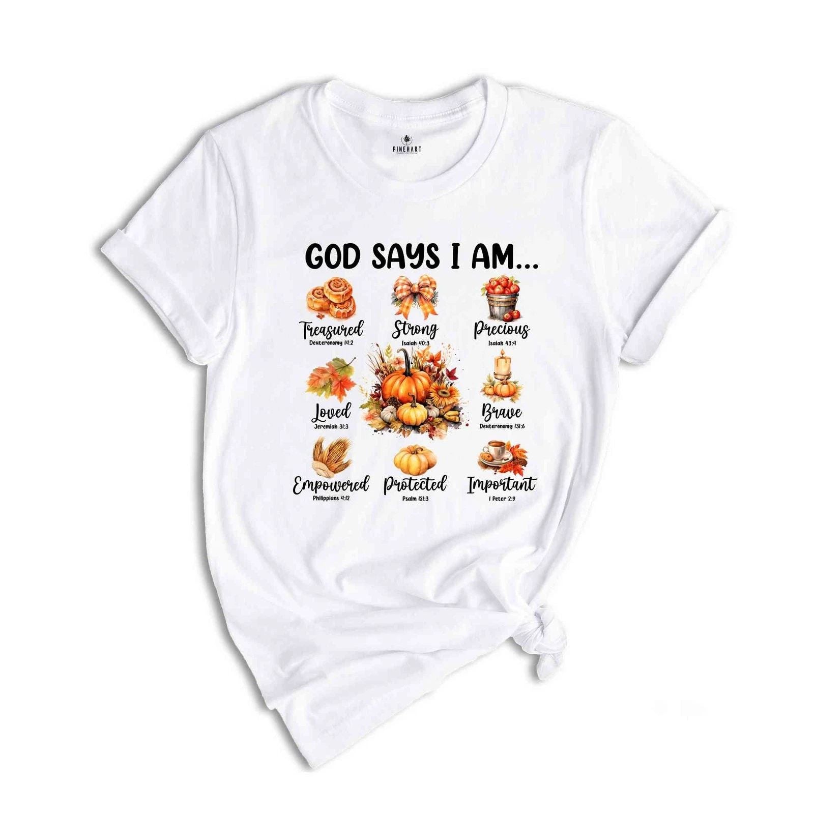 God Says I Am Shirt, Cute Fall Shirt, Fall Vibes Shirt, Halloween Shirt, Religio Unisex T-shirt, Sweatshirt, Hoodie, Long Sleeve Tee - T-Shirt, Sweatshirt, Hoodie