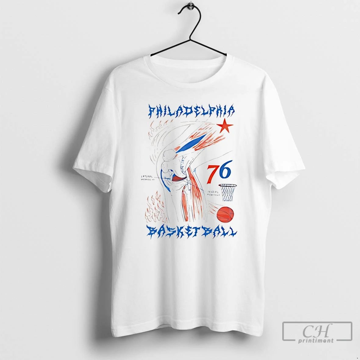 Premium Philadelphia Basketball Knee 76 Christmas T Shirts Unisex T-shirt, Sweatshirt, Hoodie, Long Sleeve Tee - T-Shirt, Sweatshirt, Hoodie