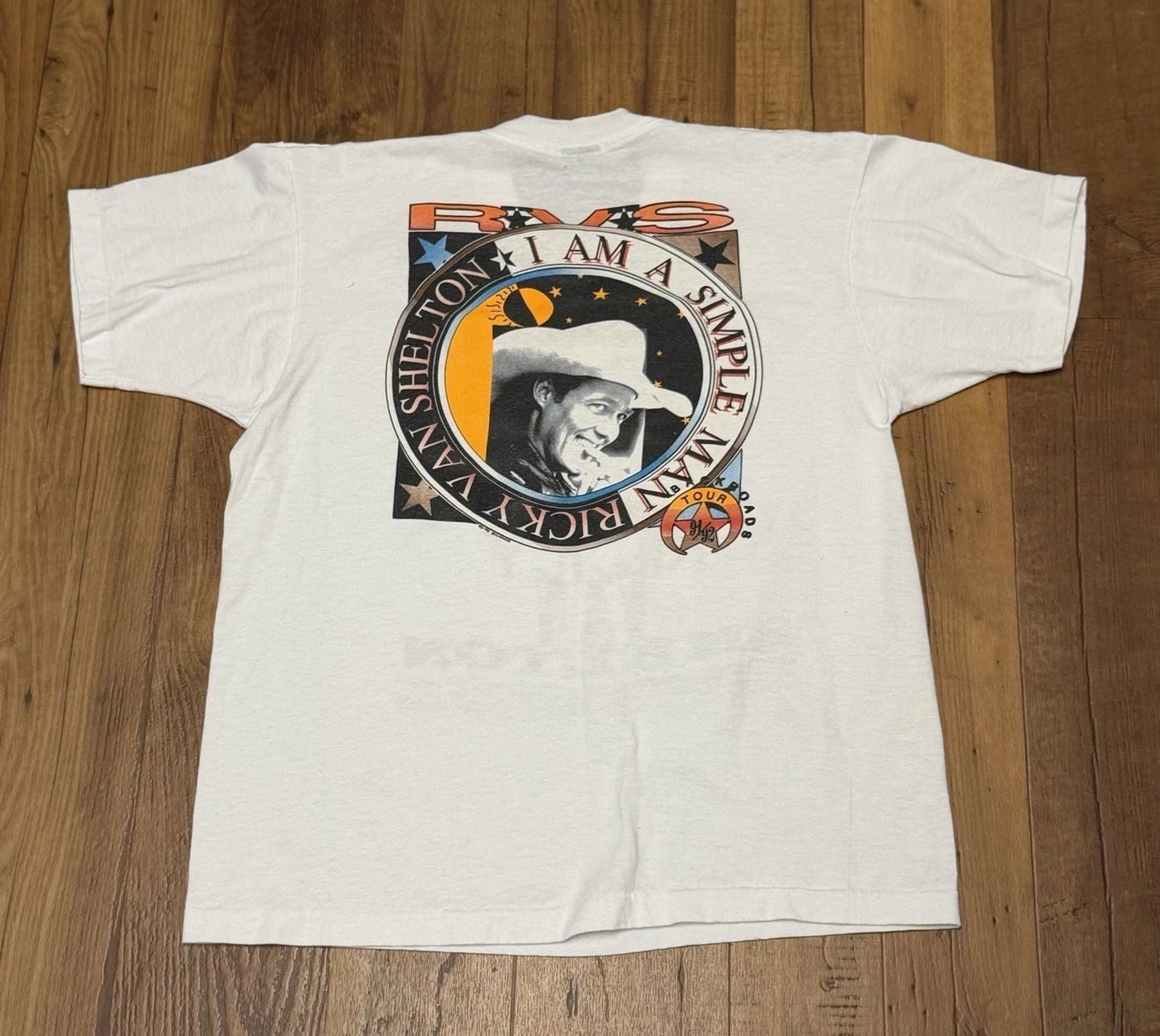 Vintage 90s Ricky Van Shelton Im A Simple Man Backroad Tour Shirt/ Sz: XL Unisex T-shirt, Sweatshirt, Hoodie, Long Sleeve Tee - T-Shirt, Sweatshirt, Hoodie
