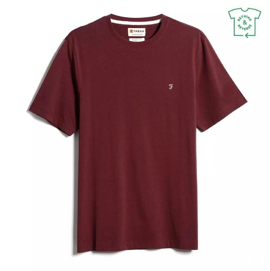 FARAH Men's Ember Red & Midnight Blue Eddie Short Sleeve Tee RRP 40 Unisex T-shirt, Sweatshirt, Hoodie, Long Sleeve Tee - T-Shirt, Sweatshirt, Hoodie