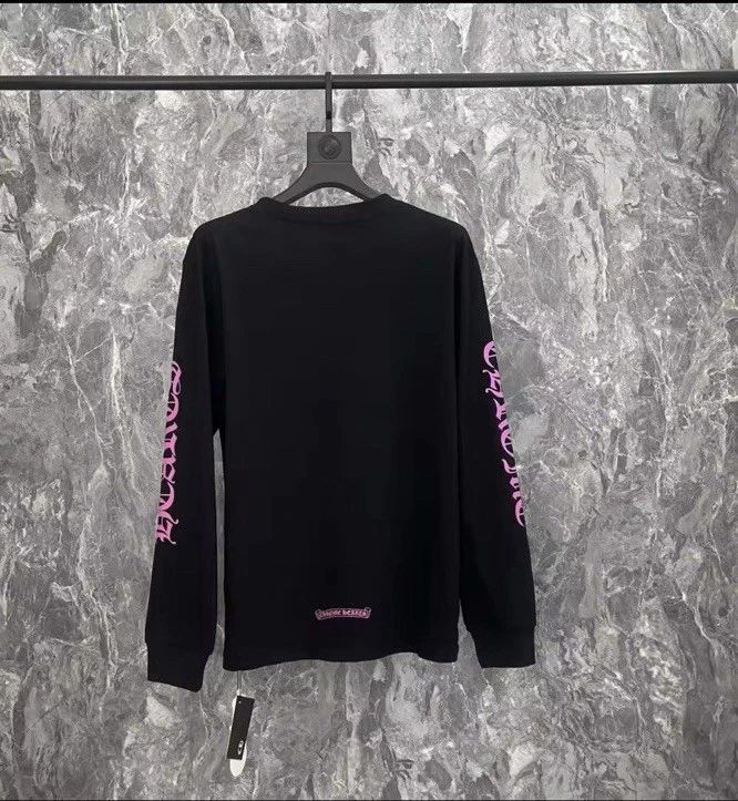 Chrome Hearts Black Cotton Long Sleeve T-Shirt Crew Neck Logo Men's Size M Unisex T-shirt, Sweatshirt, Hoodie, Long Sleeve Tee - T-Shirt, Sweatshirt, Hoodie