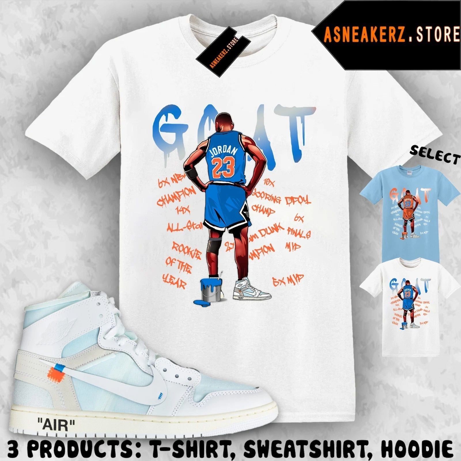 Tee Shirt Matching V.A.A. AJ 1 High Alaska To Match Sneaker MJ Goat T-Shirt Unisex T-shirt, Sweatshirt, Hoodie, Long Sleeve Tee - T-Shirt, Sweatshirt, Hoodie