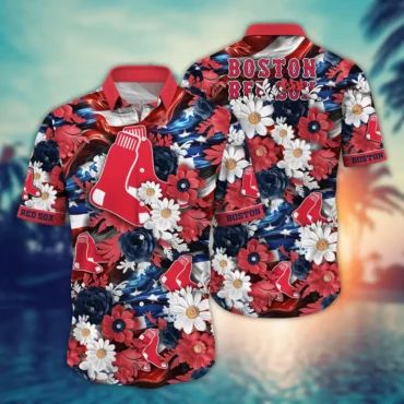 Boston Red Sox Tropical Floral Celebration Hawaiian Shirt Unisex T-shirt, Sweatshirt, Hoodie, Long Sleeve Tee - T-Shirt, Sweatshirt, Hoodie