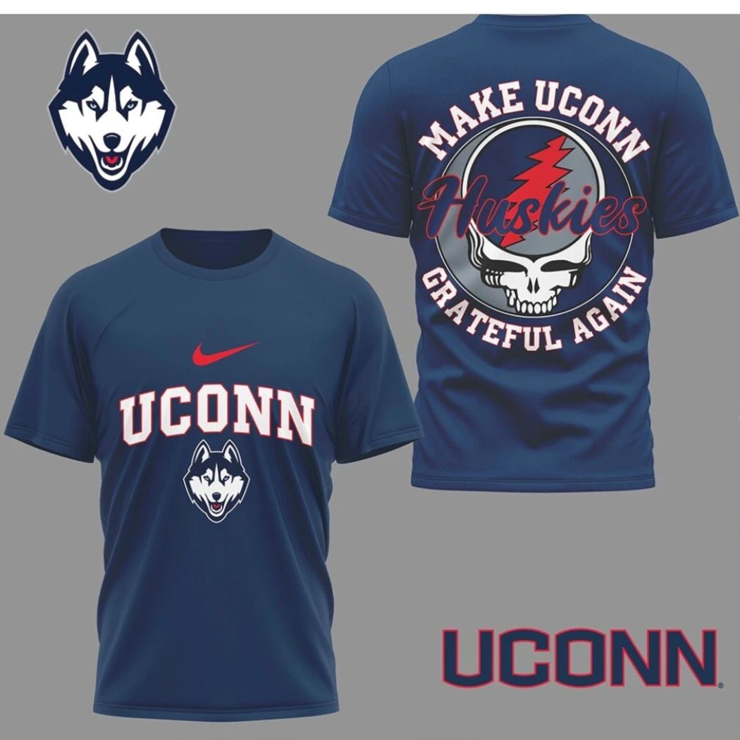 UConn Huskies Grateful Dead Style Logo Performance Logo Two Sided T-Shirt Unisex T-shirt, Sweatshirt, Hoodie, Long Sleeve Tee - T-Shirt, Sweatshirt, Hoodie