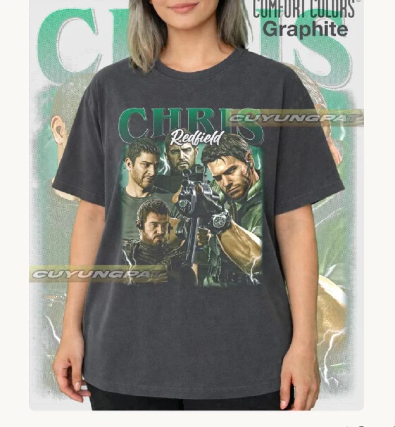 Chris Redfield Resident Evil Vintage T-Shirt, Gift For Woman and Man Unisex T-Sh Unisex T-shirt, Sweatshirt, Hoodie, Long Sleeve Tee - T-Shirt, Sweatshirt, Hoodie