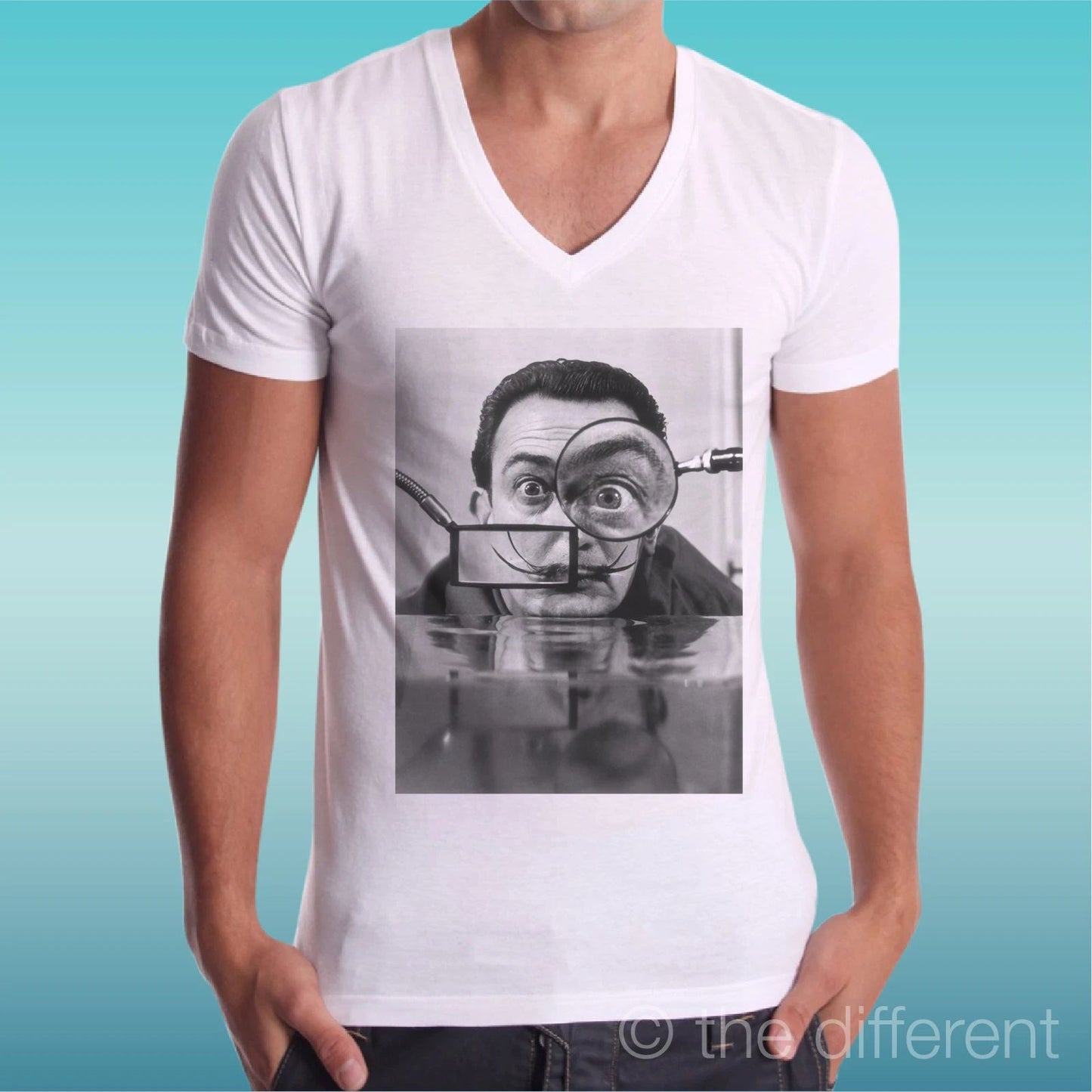 T-shirt Man V Neck " Salvator Dal Glasses Mustache " Gift Idea Road To Unisex T-shirt, Sweatshirt, Hoodie, Long Sleeve Tee - T-Shirt, Sweatshirt, Hoodie