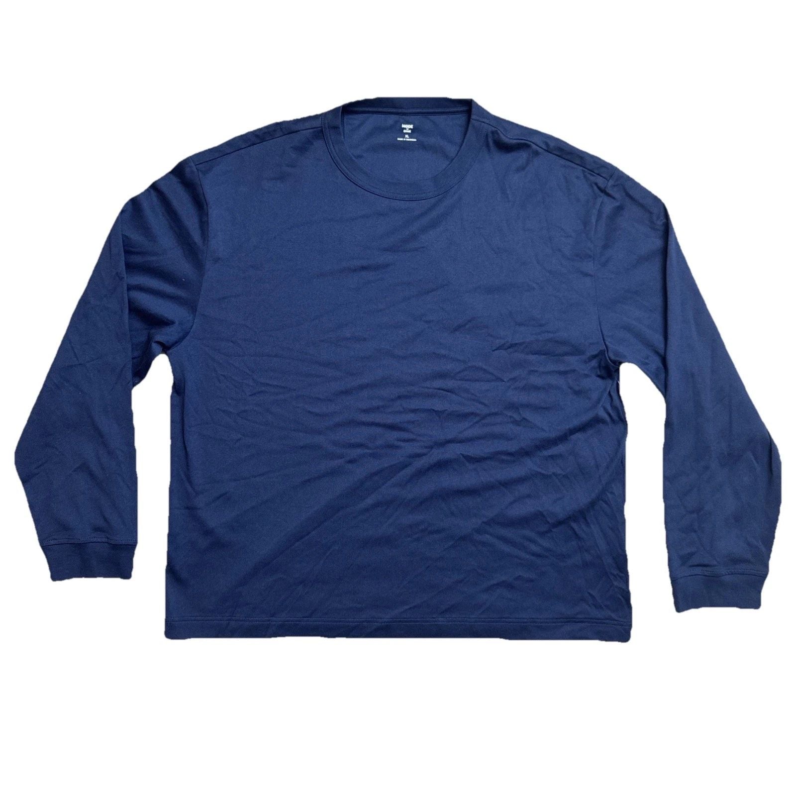 Mode Of One Mens Modern Long Sleeve Relaxed Fit T Shirt Navy Blue Size XL 0008 Unisex T-shirt, Sweatshirt, Hoodie, Long Sleeve Tee - T-Shirt, Sweatshirt, Hoodie
