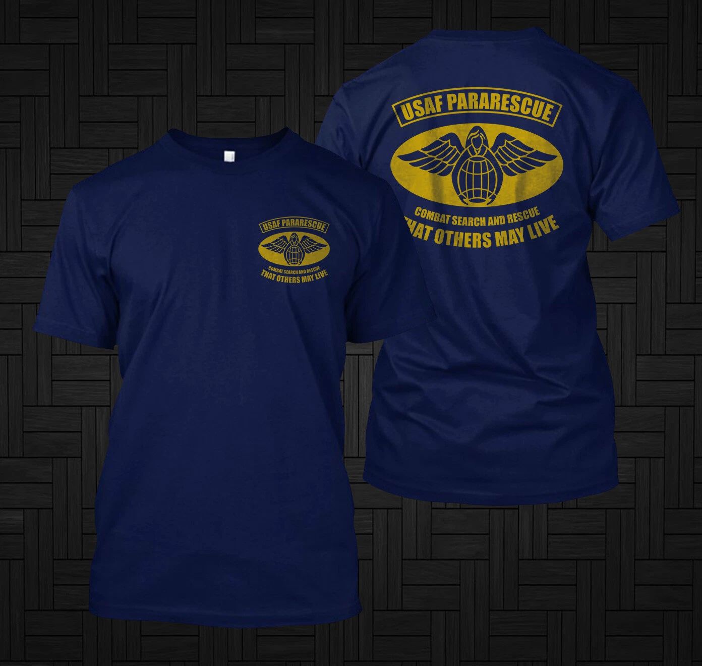 New USAF Pararescue Air Force Special Warfare  -  Custom front and back tee Unisex T-shirt, Sweatshirt, Hoodie, Long Sleeve Tee - T-Shirt, Sweatshirt, Hoodie