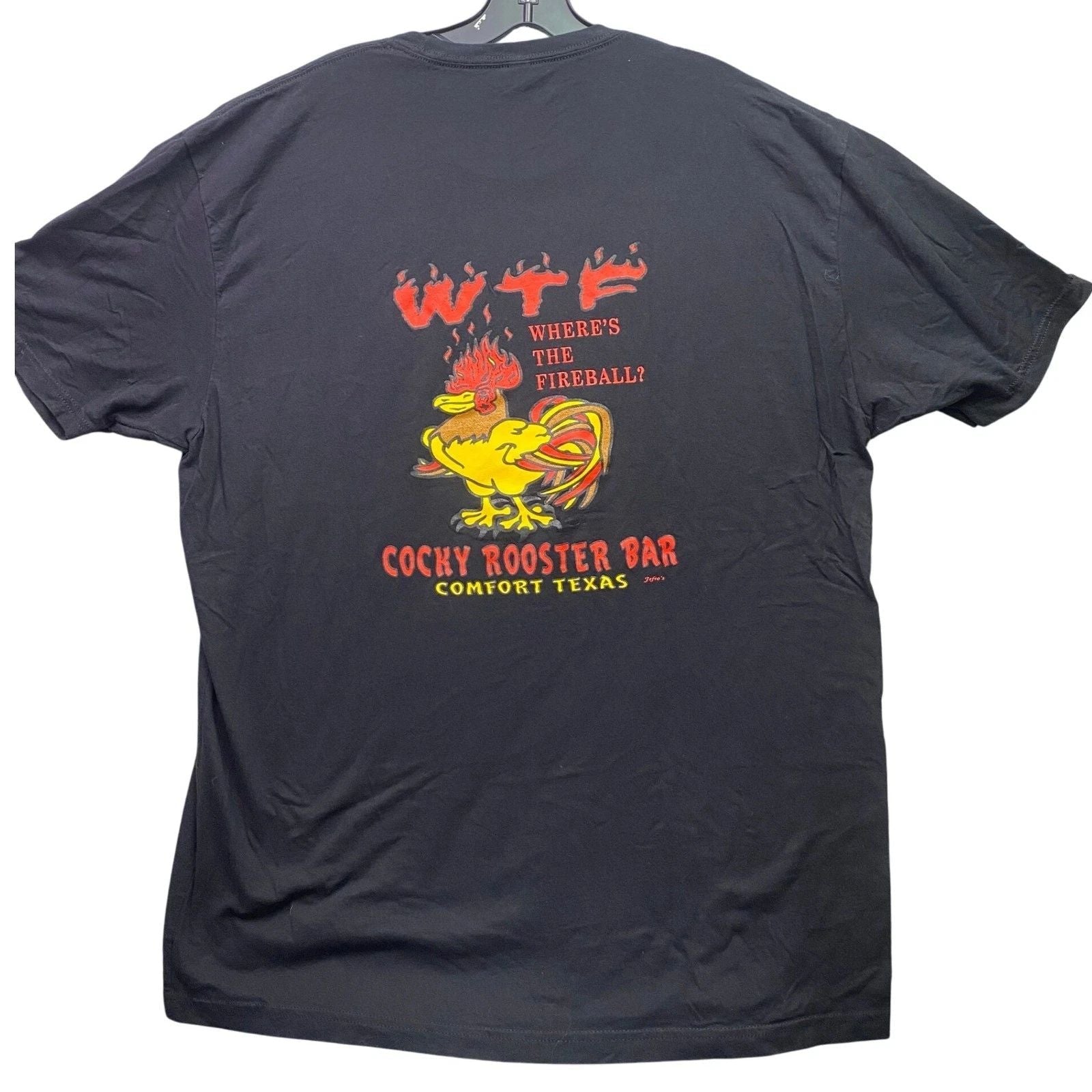 Cocky Rooster Bar Shirt Mens 2XL Fireball Promo Spell Out Everyday Streetwear Unisex T-shirt, Sweatshirt, Hoodie, Long Sleeve Tee - T-Shirt, Sweatshirt, Hoodie