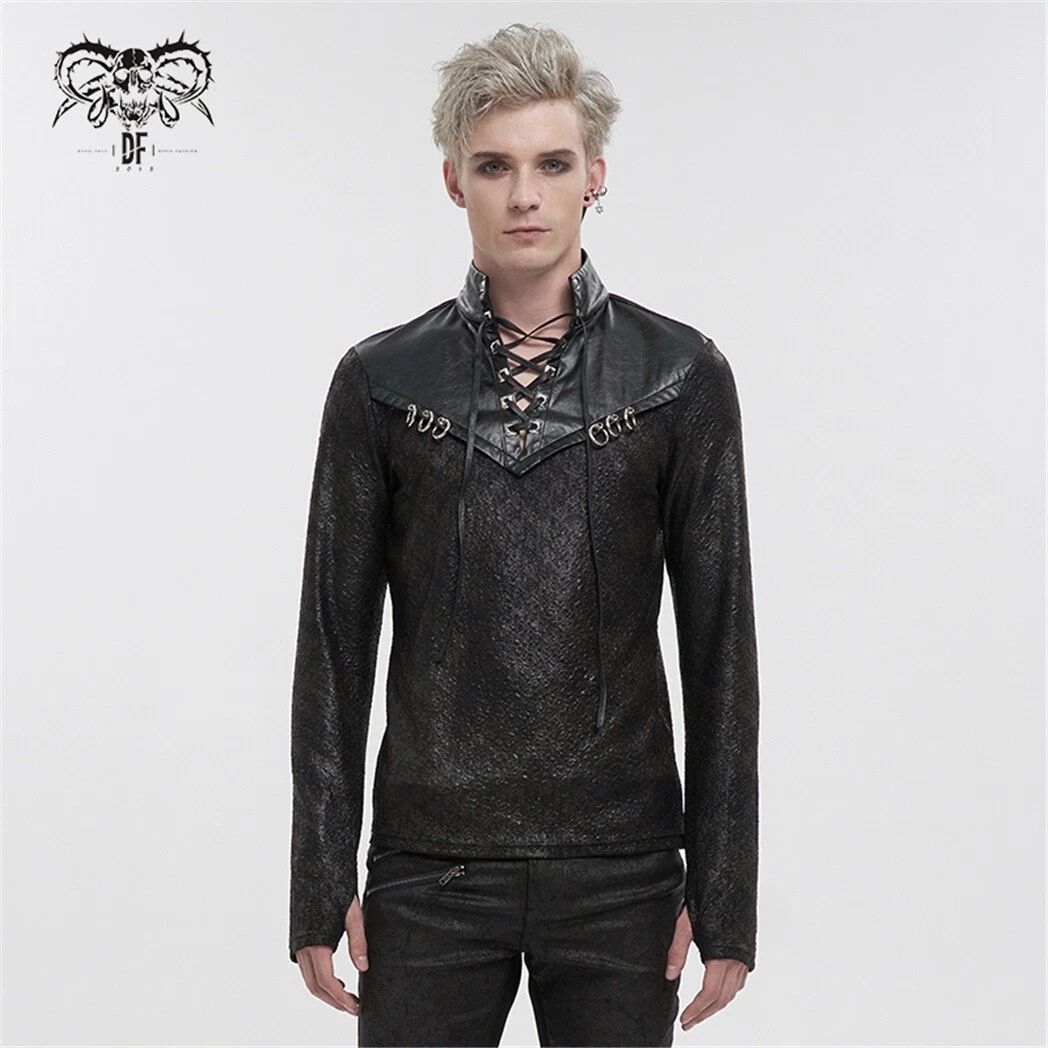 Devil Fashion Man Gothic Black Punk Daily Wear Long Sleeve Drawstring T-shirt Unisex T-shirt, Sweatshirt, Hoodie, Long Sleeve Tee - T-Shirt, Sweatshirt, Hoodie