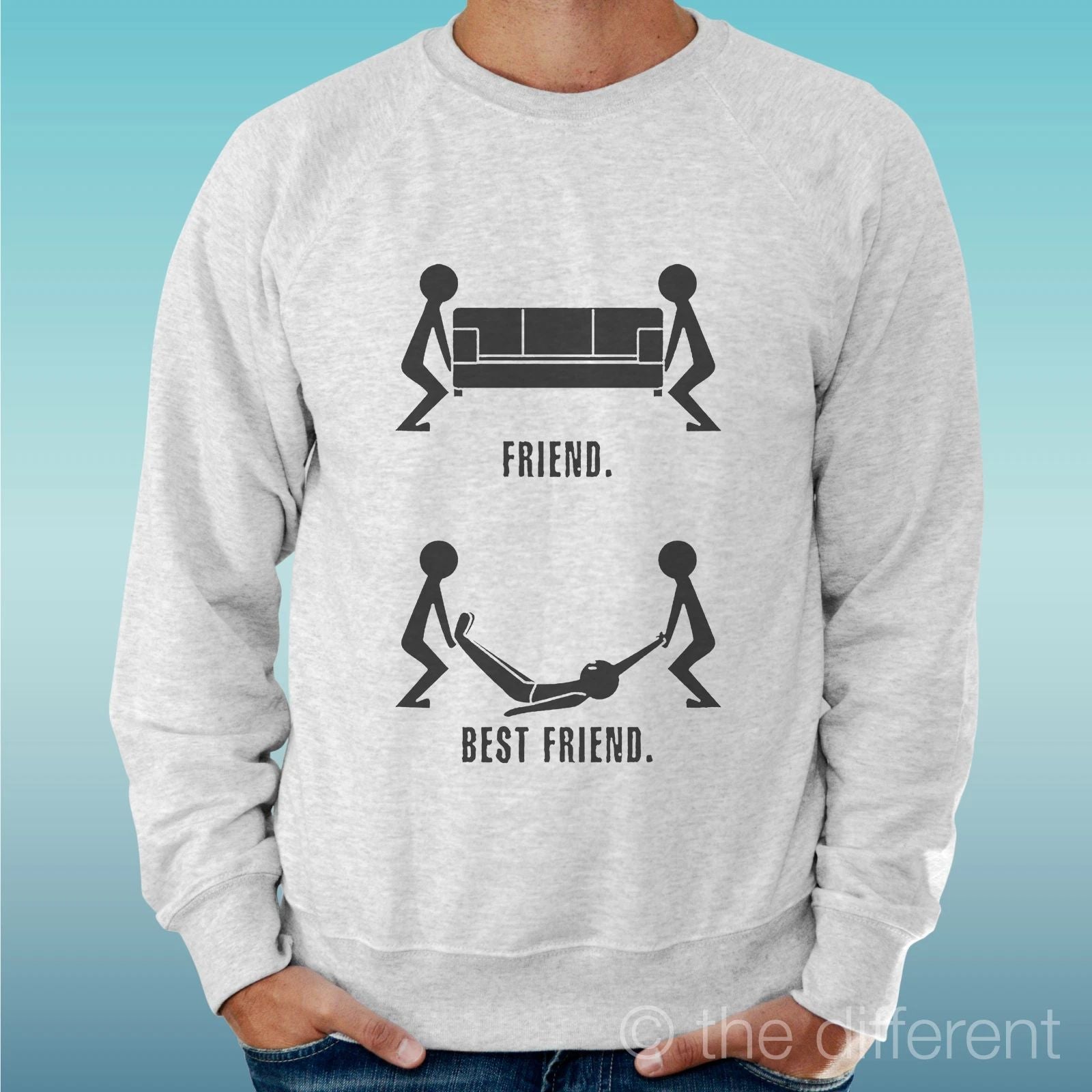 Felpa Man Light Sweater Light Grey Friend Best Friend Secret Friends Unisex T-shirt, Sweatshirt, Hoodie, Long Sleeve Tee - T-Shirt, Sweatshirt, Hoodie