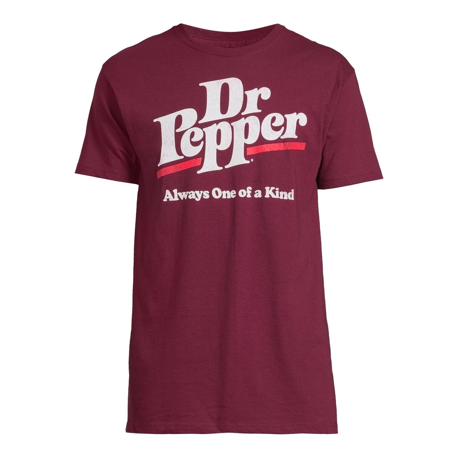 Dr. Pepper Men's Maroon Graphic Print Short Sleeve Crewneck T-Shirts Tee: S-2XL Unisex T-shirt, Sweatshirt, Hoodie, Long Sleeve Tee - T-Shirt, Sweatshirt, Hoodie